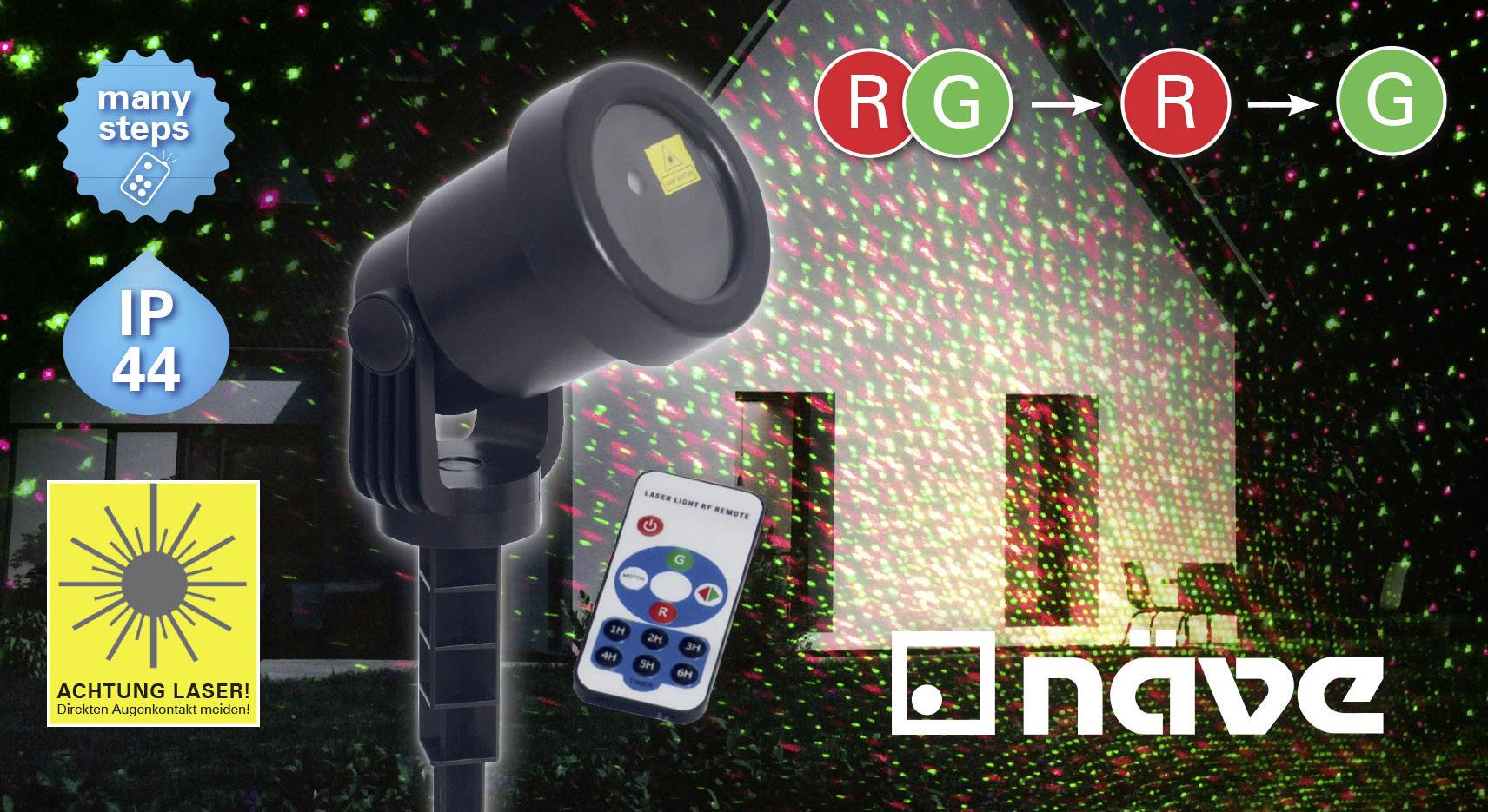 Näve 5200861 Gartenlaser Schwarz