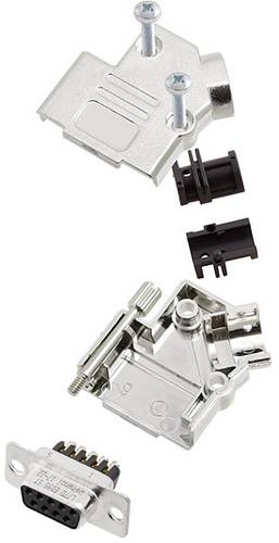 L17D45PK-M-09+L77DE09SST D-SUB Buchsenleisten-Set 45 ° Polzahl: 9 Schrauben 1 St.