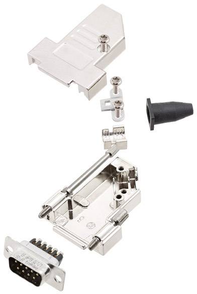 Amphenol L17DTSL09-RG-LJS-S+L717DE09PST D-SUB Stiftleisten-Set 45 ° Polzahl: 9 Schrauben 1 Set