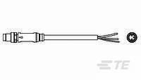 TE Connectivity 1-2273004-1 Sensor-/Aktor-Steckverbinder, konfektioniert M8 Stecker, gerade 1.50 m