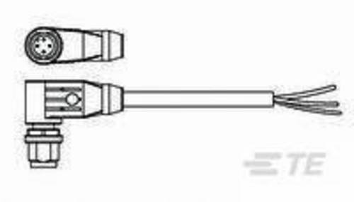TE Connectivity 1-2273098-1 Sensor-/Aktor-Steckverbinder, konfektioniert M12 Stecker, gewinkelt 1.5