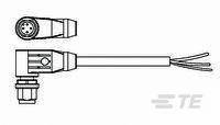 TE Connectivity 1-2273098-3 Sensor-/Aktor-Steckverbinder, konfektioniert M12 Stecker, gewinkelt 5.0