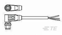 TE Connectivity 2273102-3 Sensor-/Aktor-Steckverbinder, konfektioniert M12 Stecker, gewinkelt 5.00m Polzahl Sensoren: 8 1St.