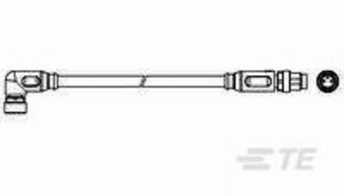 TE Connectivity 2273124-4 Sensor-/Aktor-Anschlussleitung M8 Buchse, gewinkelt, Stecker, gerade 1.50
