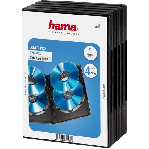 Hama DVD Hülle 00051186 4 CDs/DVDs/Blu-rays Schwarz Polypropylen 5 St.