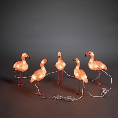 Konstsmide 6267-803 Acryl-Figur EEK: F (A - G) Flamingo 5er Set Bernstein LED Bernstein