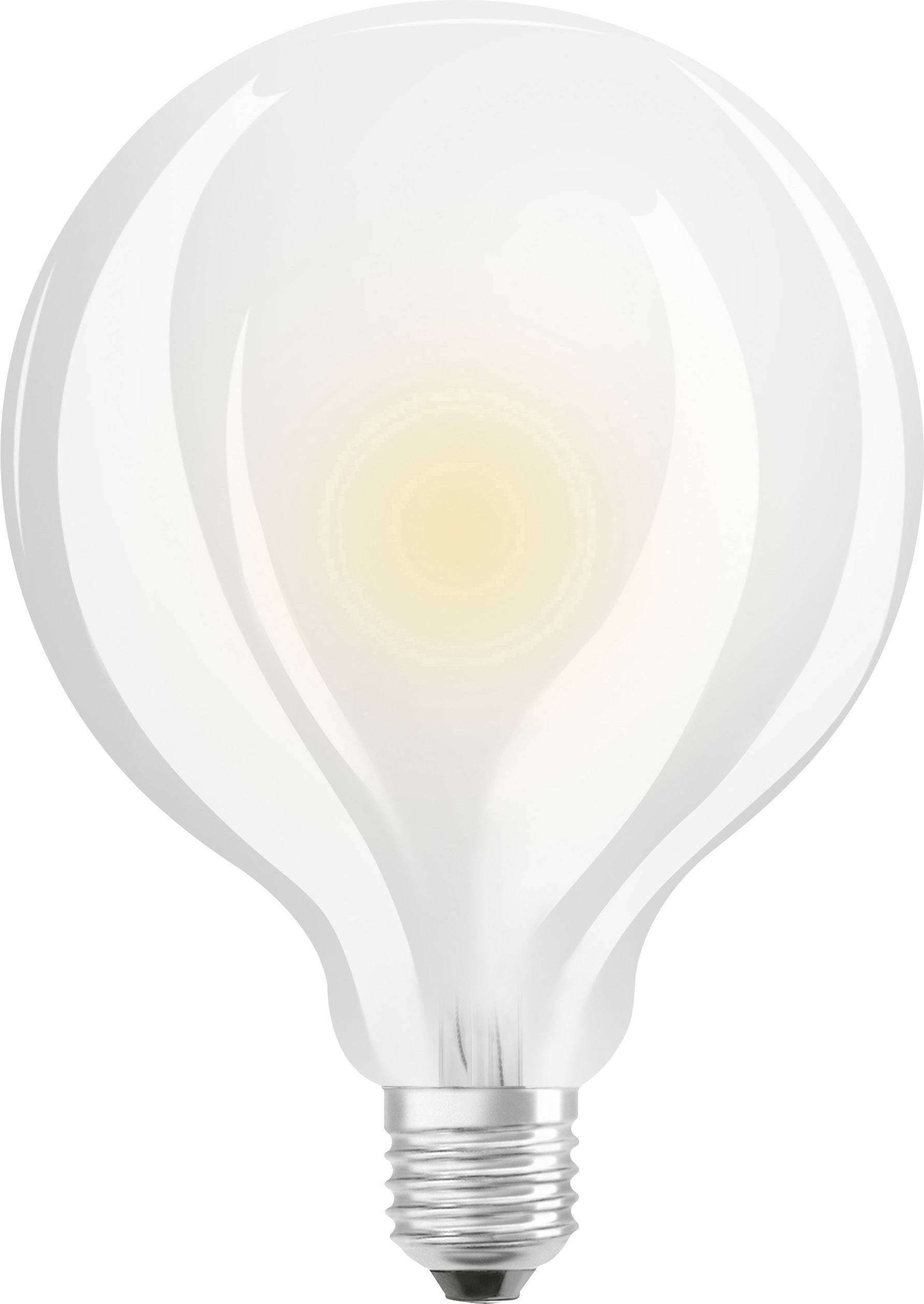 Eine eingeschaltete Glühbirne mit warmem Licht auf weißem Hintergrund.