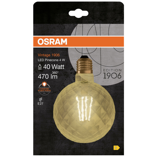 OSRAM 4058075092037 LED EEK E (A - G) E27 Globeform 4 W = 40 W Warmweiß (Ø x L) 125 mm x 125 mm 1 S