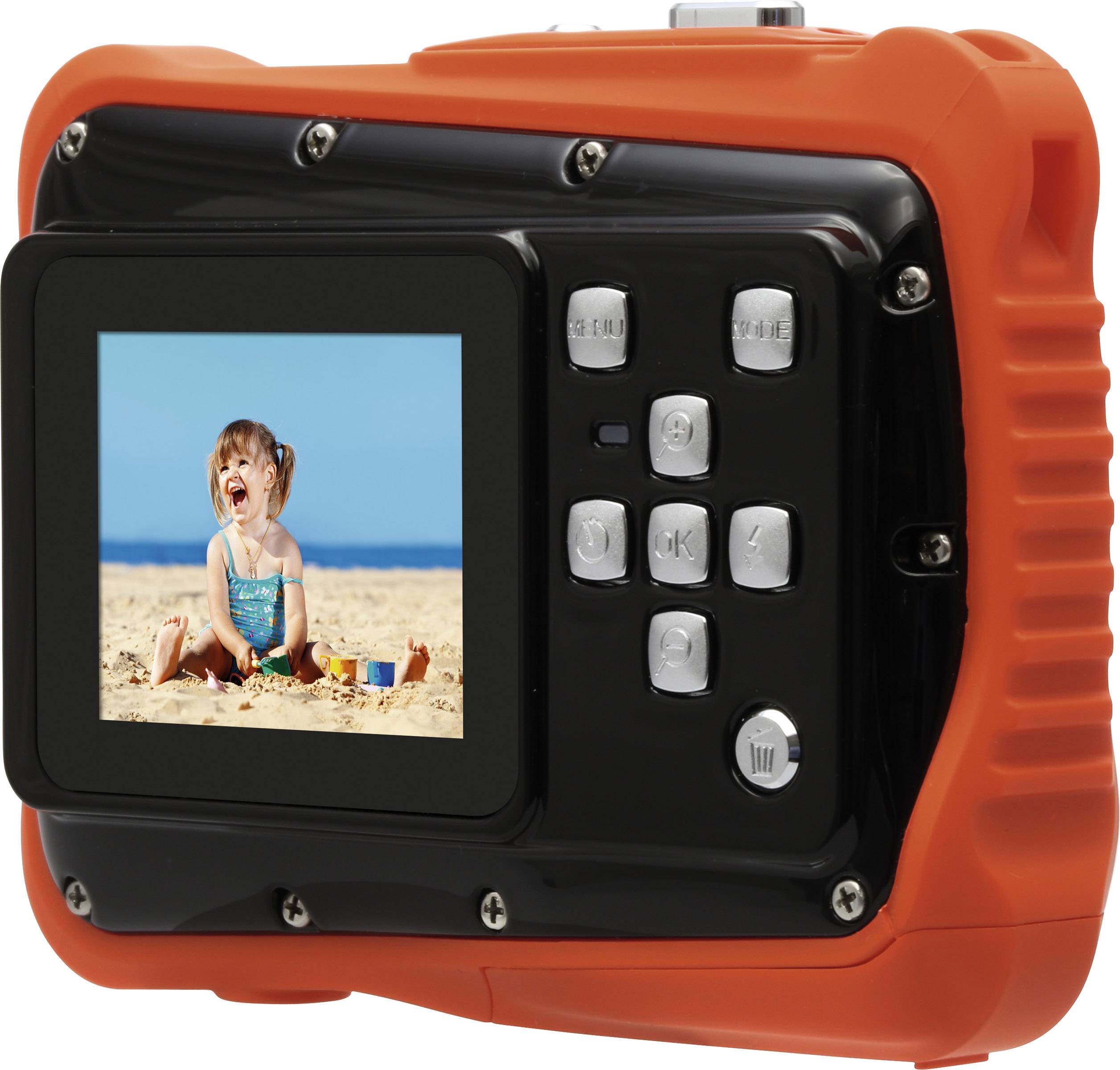 Rollei Sportsline 65 Digitalkamera 8 Megapixel Schwarz, Orange Full HD Video, Stoßfest, Unterwasserkamera