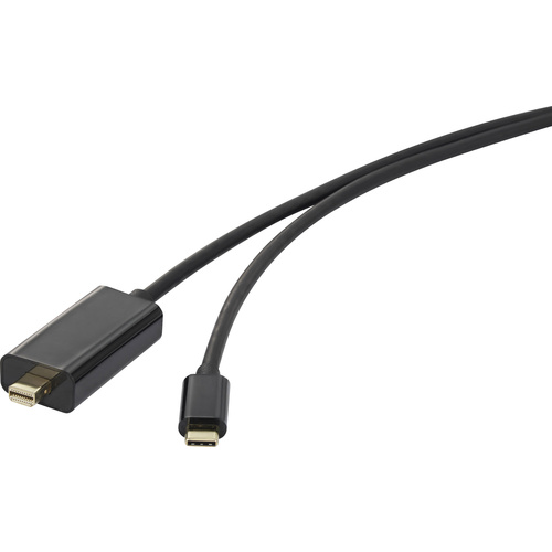 Renkforce USB-C® / Mini-DisplayPort Adapterkabel USB-C® Stecker, Mini DisplayPort Stecker 1.80m Schwarz RF-4538162 vergoldete