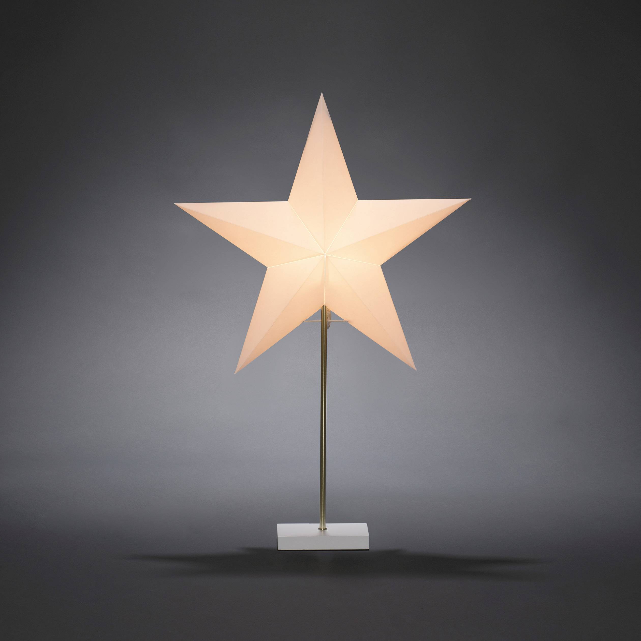 Konstsmide 1752-220 Weihnachtsstern Glühlampe, LED Weiß, Holz mit Ständer, mit Schalter