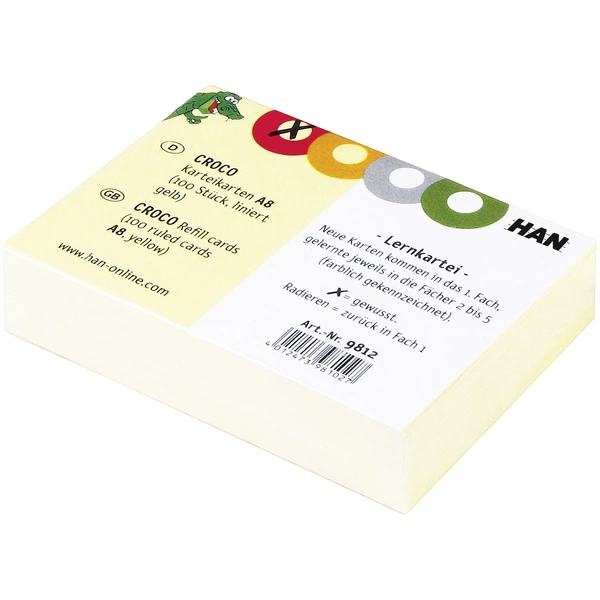 HAN Karteikarte 9812 DIN A8 quer Gelb 100St. HAN Karteikarte 9812 DIN A8 quer Gelb 100St.