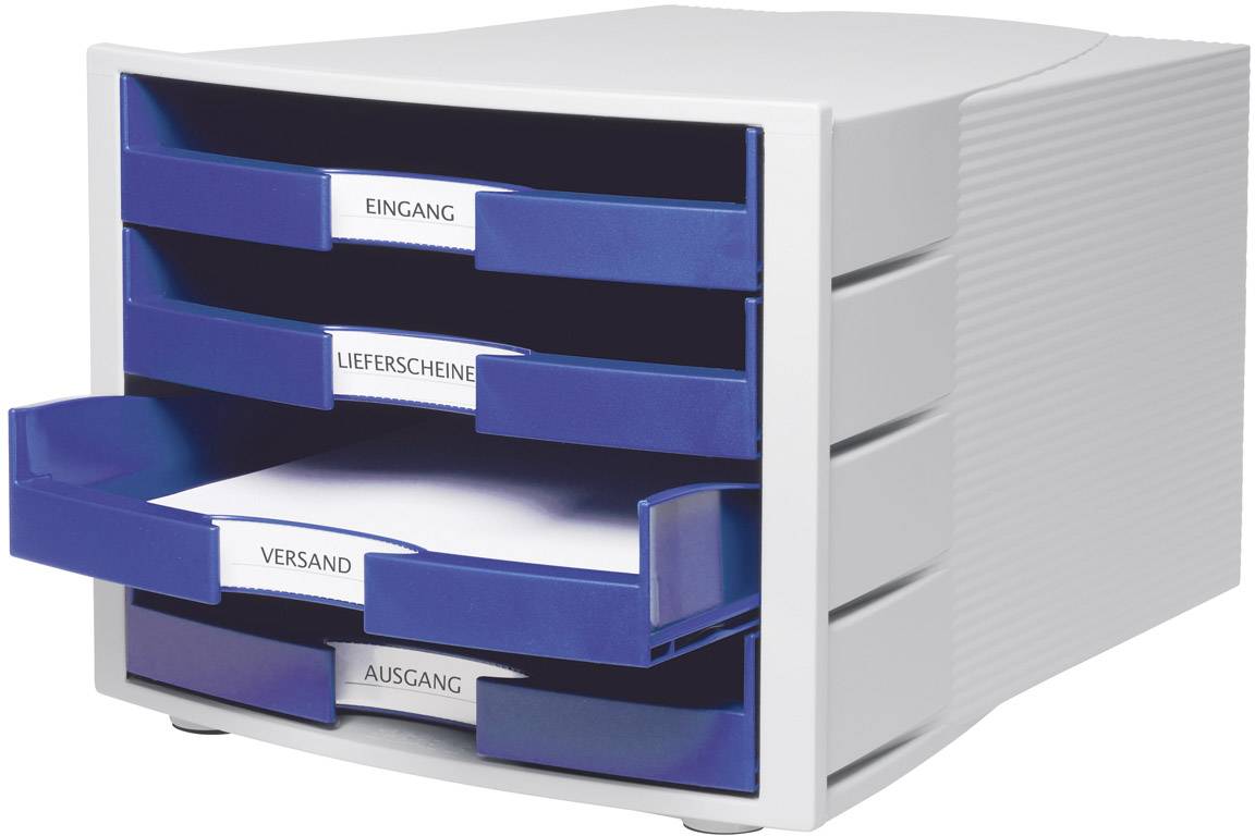 HAN Schubladenbox IMPULS, 4 offene Schübe, Gehäuse:lichtgrau (81420570)