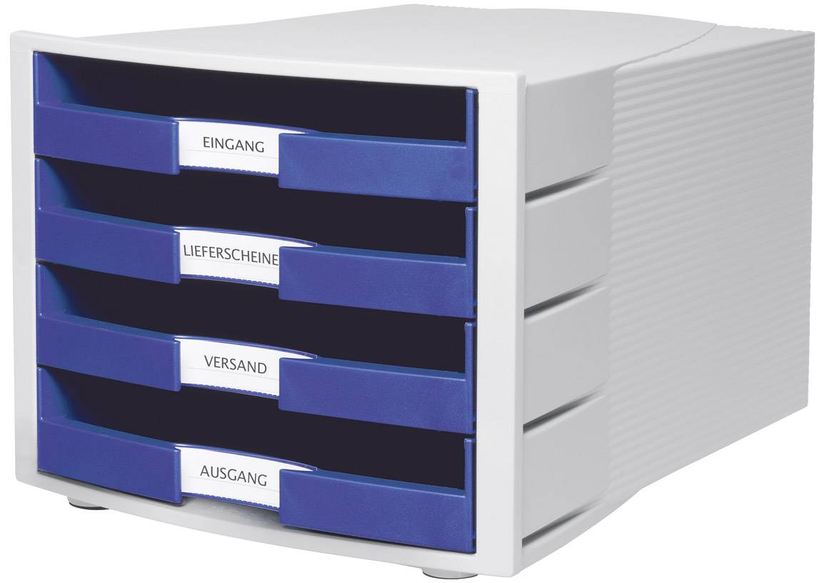 HAN Schubladenbox IMPULS, 4 offene Schübe, Gehäuse:lichtgrau (81420570)