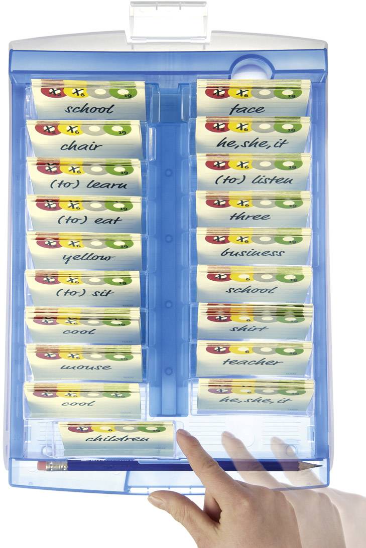 HAN CROCO 9988-643 Lernkartei Blau transluzent max. Anzahl der Karten: 2.000 Karten DIN A8 quer