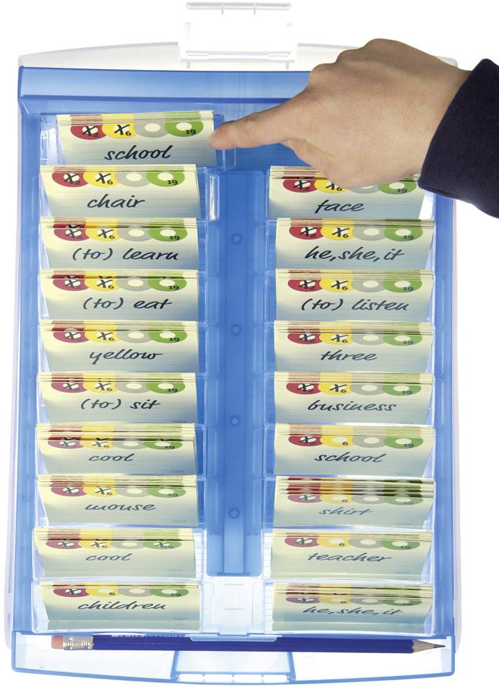 HAN CROCO 9988-643 Lernkartei Blau transluzent max. Anzahl der Karten: 2.000 Karten DIN A8 quer