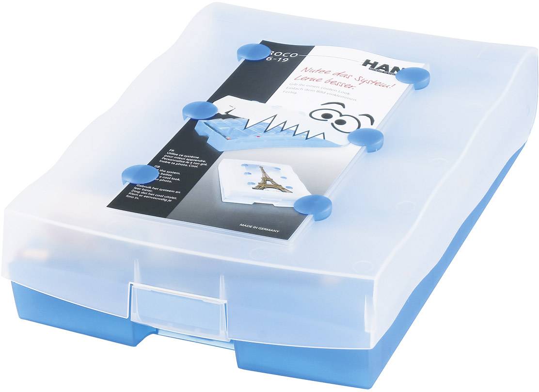 HAN CROCO 9988-643 Lernkartei Blau transluzent max. Anzahl der Karten: 2.000 Karten DIN A8 quer