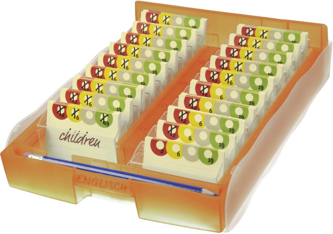 HAN CROCO 2-6-19 9988-613 Lernkartei Orange transluzent max. Anzahl der Karten: 2.000 Karten DIN A8 quer