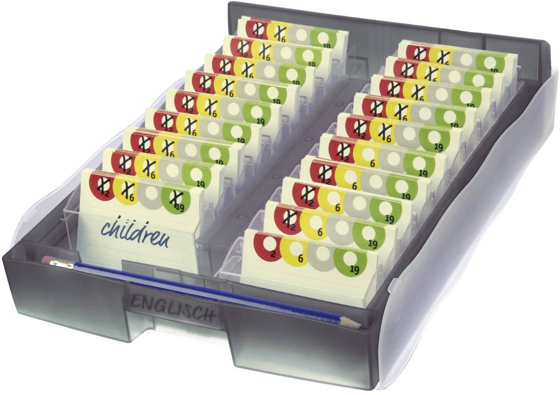 HAN CROCO 9988-693 Lernkartei Grau transluzent max. Anzahl der Karten: 2.000 Karten DIN A8 quer