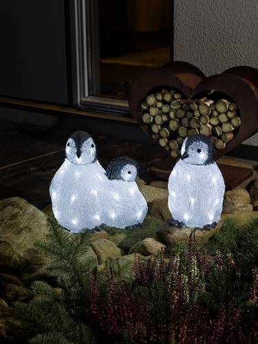 Konstsmide 6270-203 Acryl-Figur Pinguin 3er Set LED