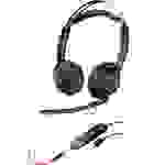 Plantronics C5220 Blackwire Telefon On Ear Headset kabelgebunden Stereo Schwarz Noise Cancelling Mikrofon-Stummschaltung