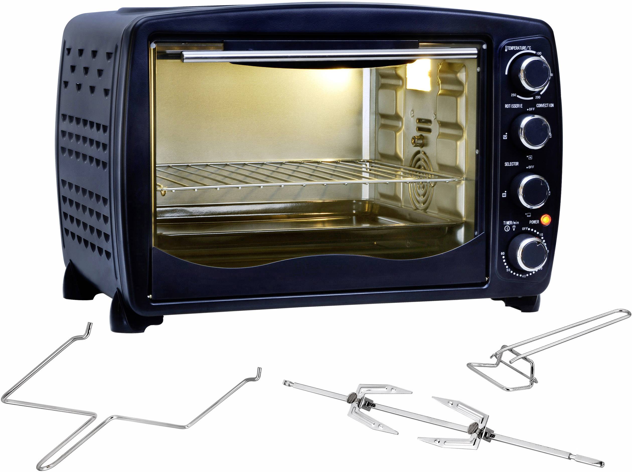 TKG Team Kalorik TKG OT 1013 BCRL Minibackofen Heißluft-Funktion, mit Grillspieß, Temperaturvorwahl, Timerfunktion 40l