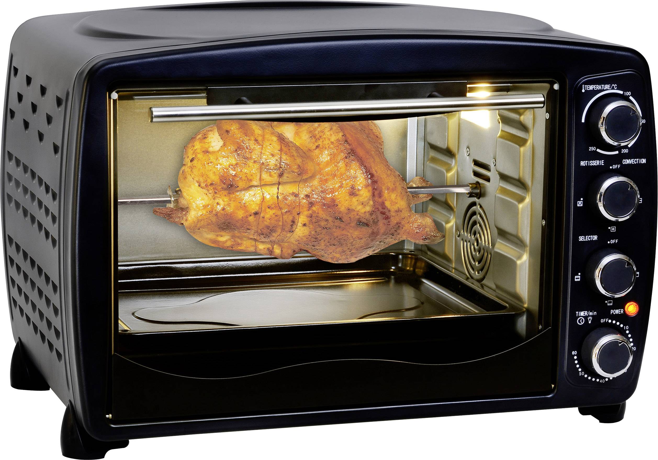 TKG Team Kalorik TKG OT 1013 BCRL Minibackofen Heißluft-Funktion, mit Grillspieß, Temperaturvorwahl, Timerfunktion 40l