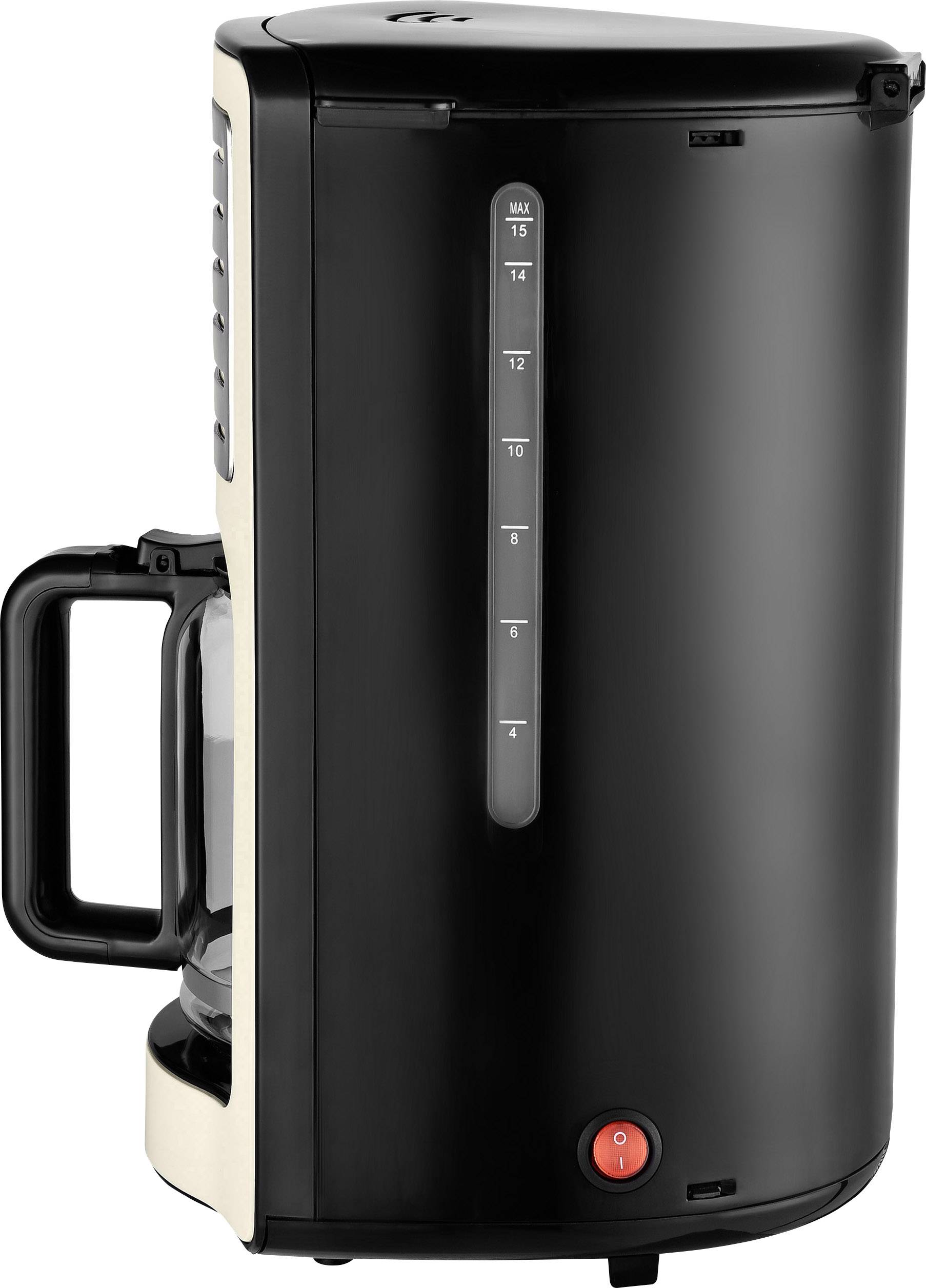 TKG Team Kalorik TKG CM 2500 Kaffeemaschine Creme-Weiß Fassungsvermögen Tassen=15 Glaskanne