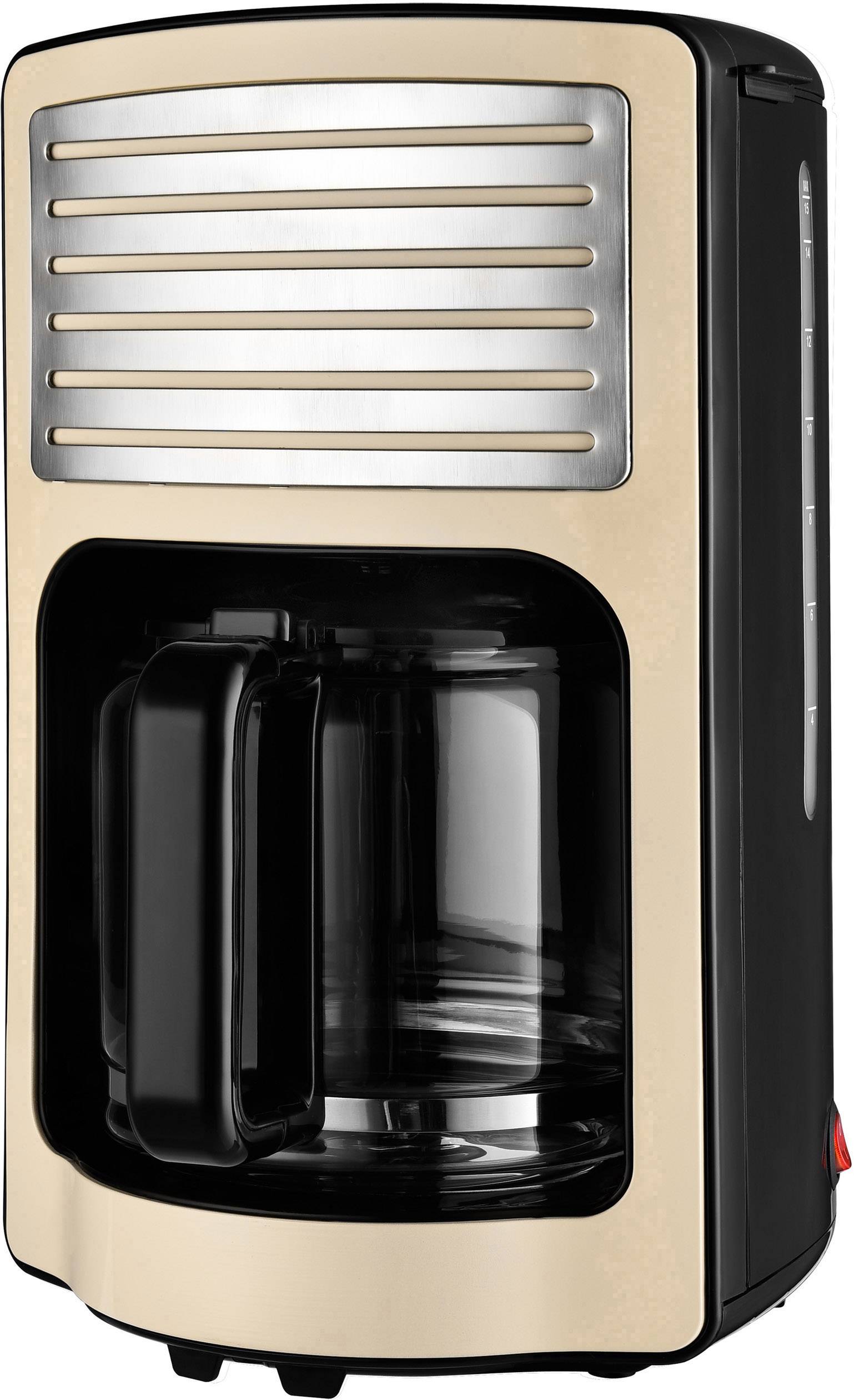 TKG Team Kalorik TKG CM 2500 Kaffeemaschine Creme-Weiß Fassungsvermögen Tassen=15 Glaskanne