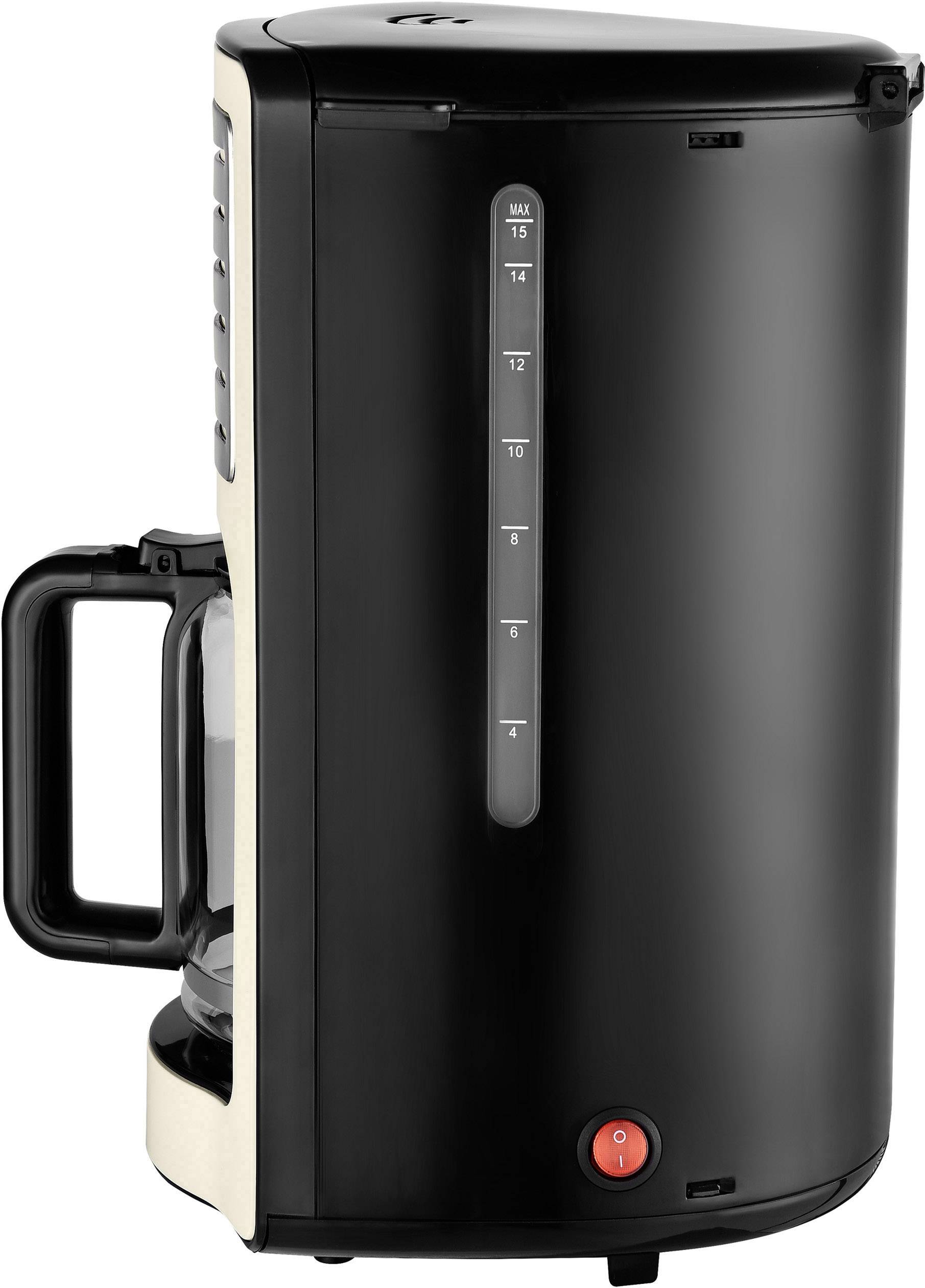 TKG Team Kalorik TKG CM 2500 Kaffeemaschine Creme-Weiß Fassungsvermögen Tassen=15 Glaskanne