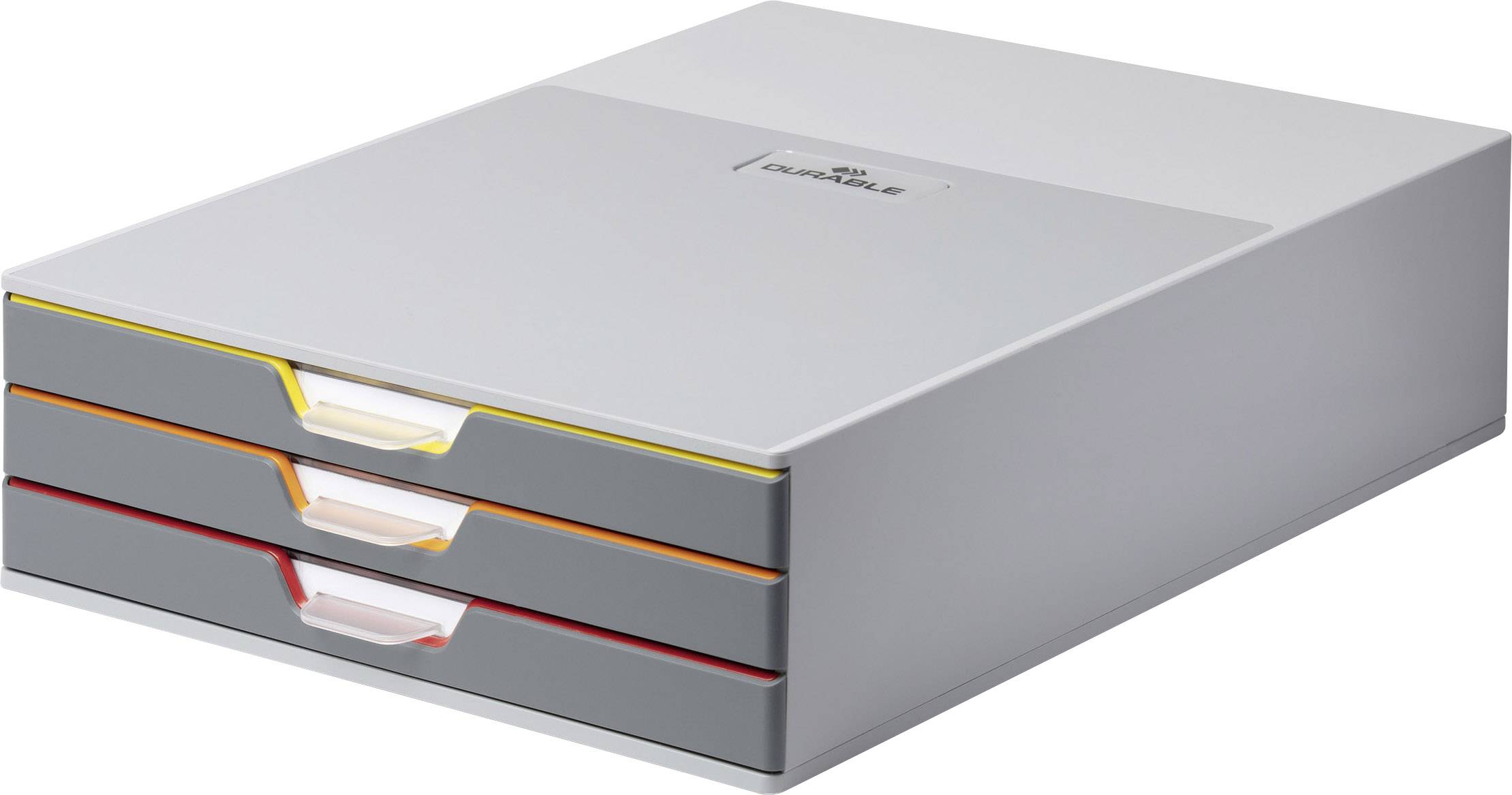 Durable VARICOLOR 3 - 7603 760327 Schubladenbox Grau DIN A4, DIN C4, Folio, Letter Anzahl der Schubfächer: 3