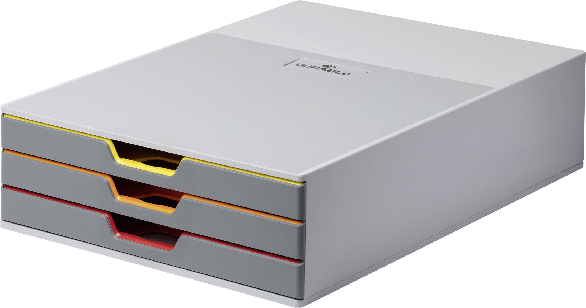 Durable VARICOLOR 3 - 7603 760327 Schubladenbox Grau DIN A4, DIN C4, Folio, Letter Anzahl der Schubfächer: 3