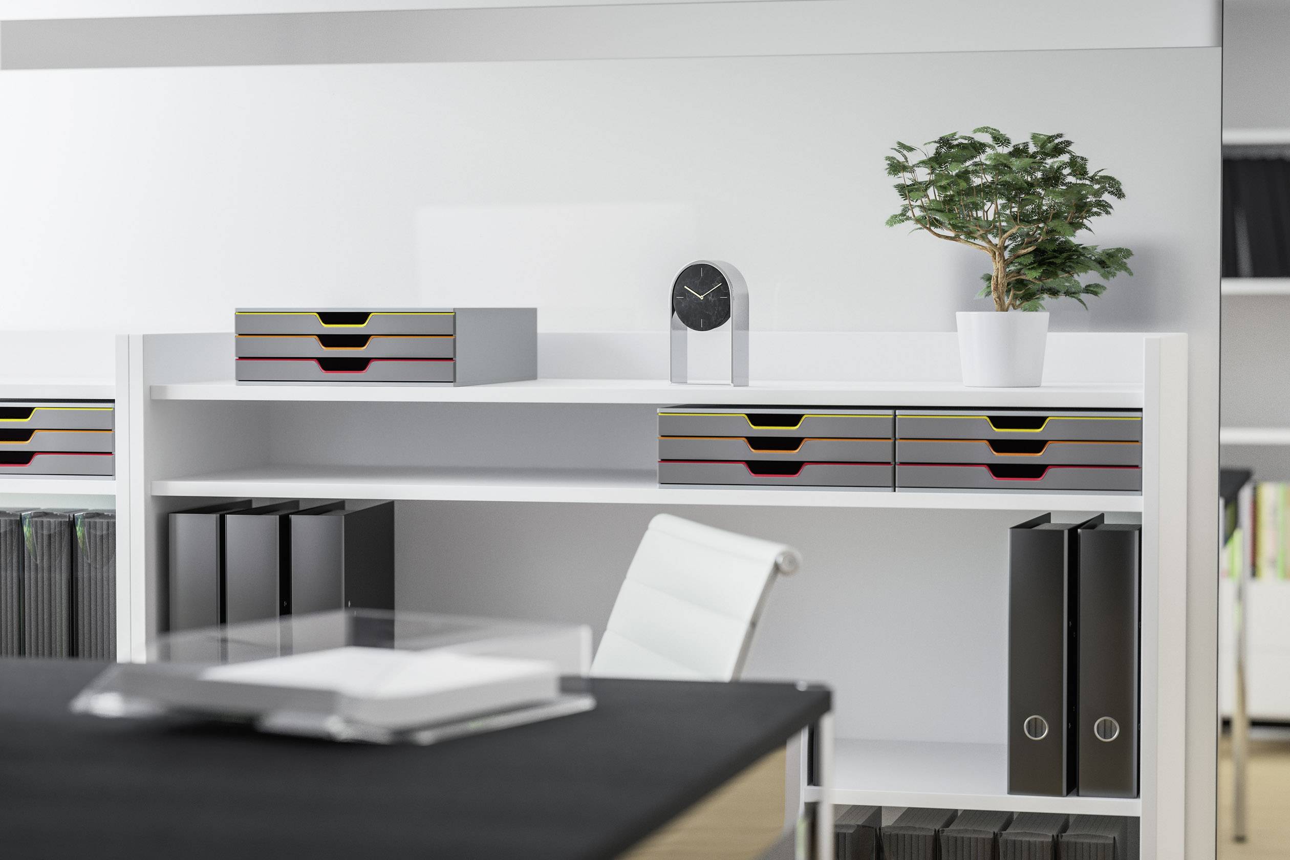 Durable VARICOLOR 3 - 7603 760327 Schubladenbox Grau DIN A4, DIN C4, Folio, Letter Anzahl der Schubfächer: 3