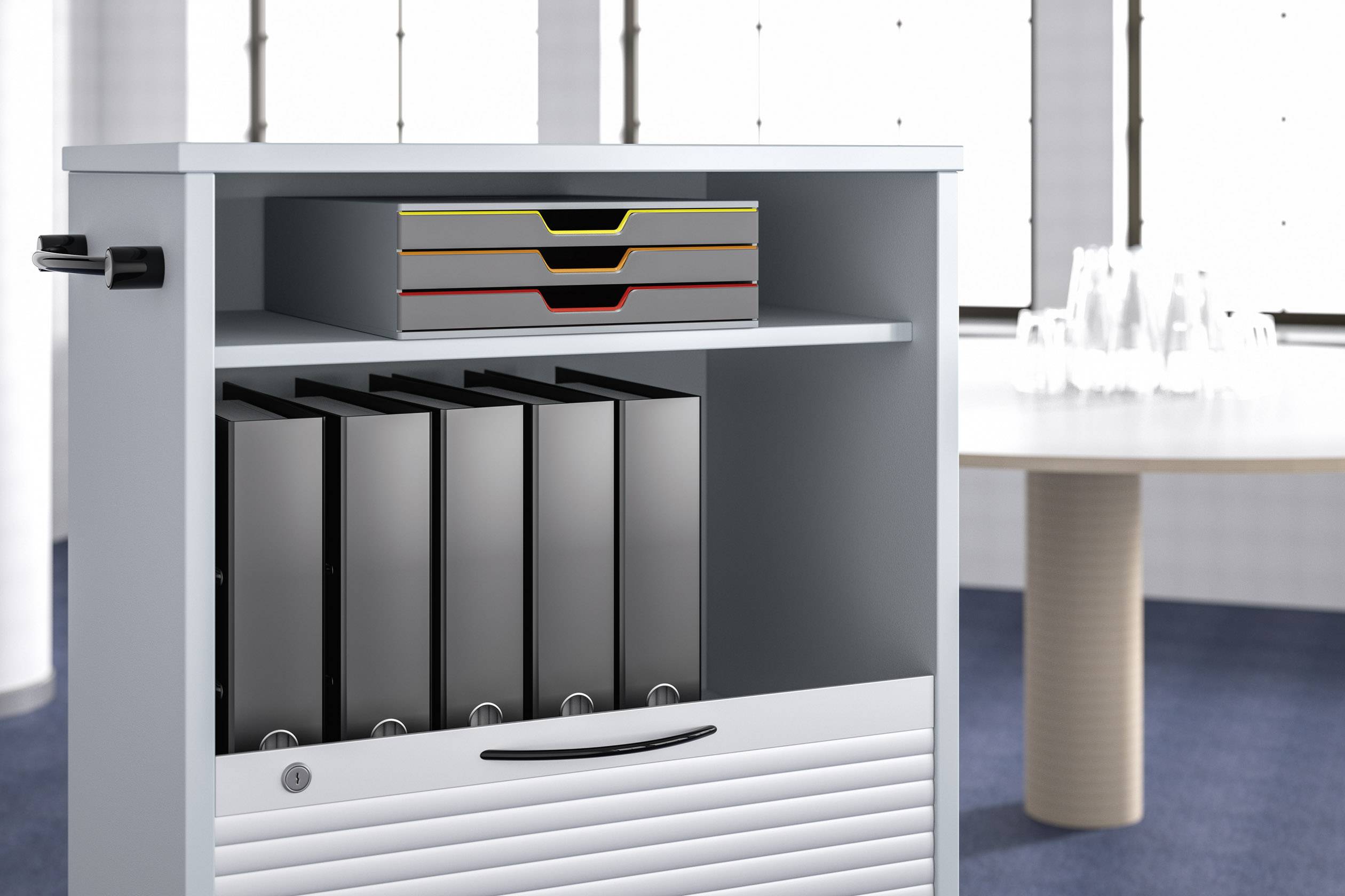 Durable VARICOLOR 3 - 7603 760327 Schubladenbox Grau DIN A4, DIN C4, Folio, Letter Anzahl der Schubfächer: 3