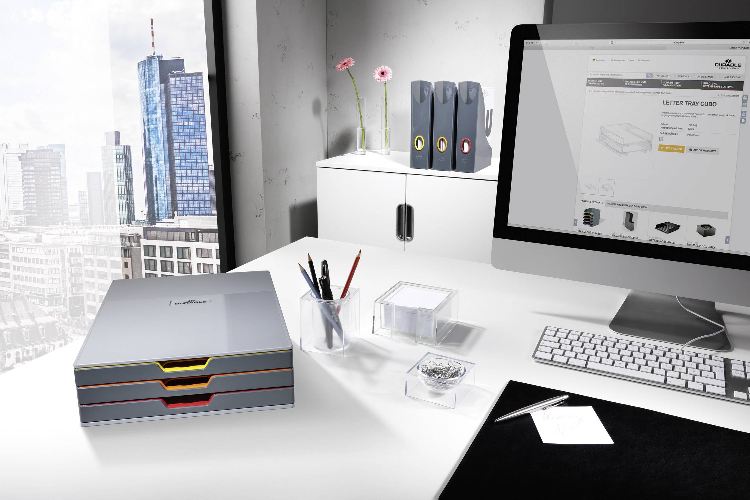 Durable VARICOLOR 3 - 7603 760327 Schubladenbox Grau DIN A4, DIN C4, Folio, Letter Anzahl der Schubfächer: 3