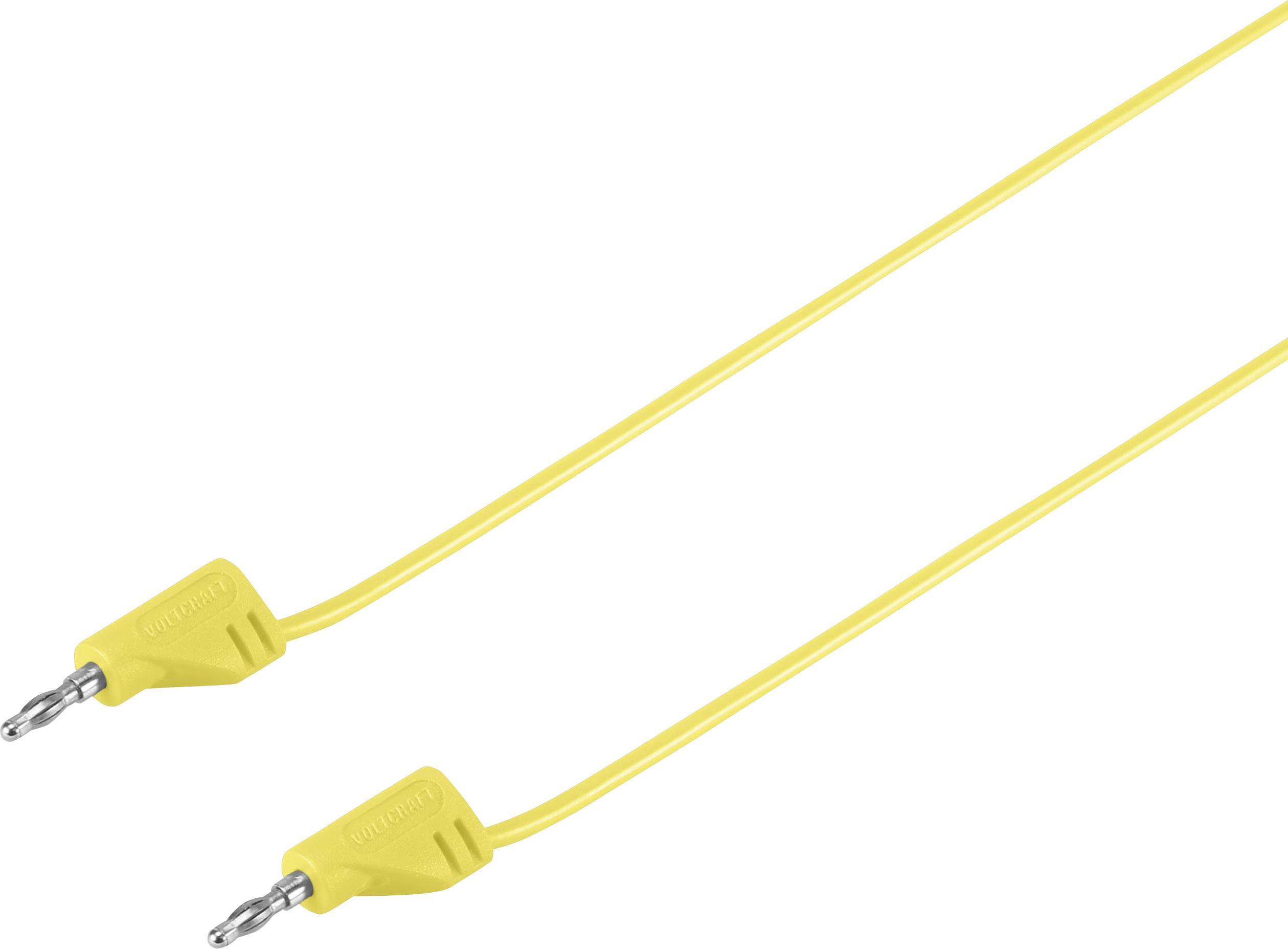 Gelbes Audiokabel mit zwei 3,5-mm-Klinkensteckern, geeignet für den Anschluss von Audiogeräten wie Kopfhörern oder Lautsprechern.