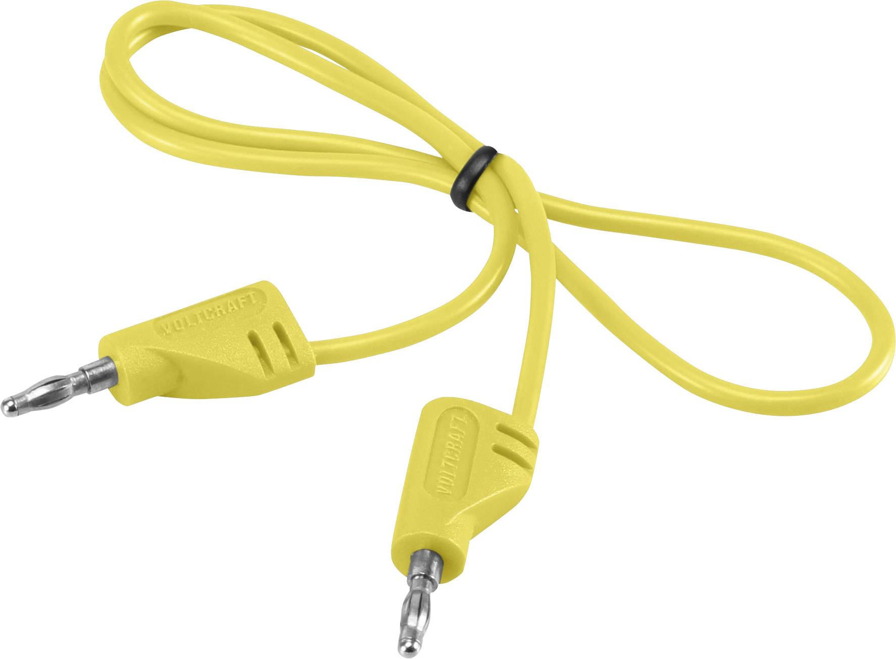 VOLTCRAFT MSB-200 Messleitung Lamellenstecker 2mm Lamellenstecker 2mm 30.00cm Gelb 1St.