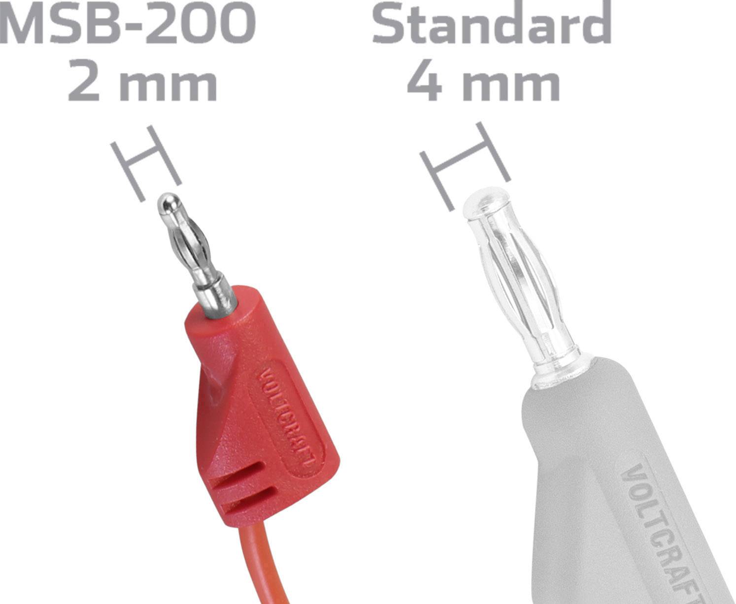 VOLTCRAFT MSB-200 Messleitung Lamellenstecker 2mm Lamellenstecker 2mm 0.60m Rot 1St.