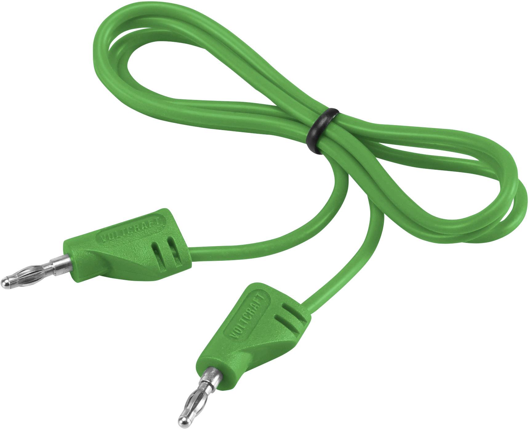 VOLTCRAFT MSB-200 Messleitung Lamellenstecker 2mm Lamellenstecker 2mm 0.60m Grün 1St.