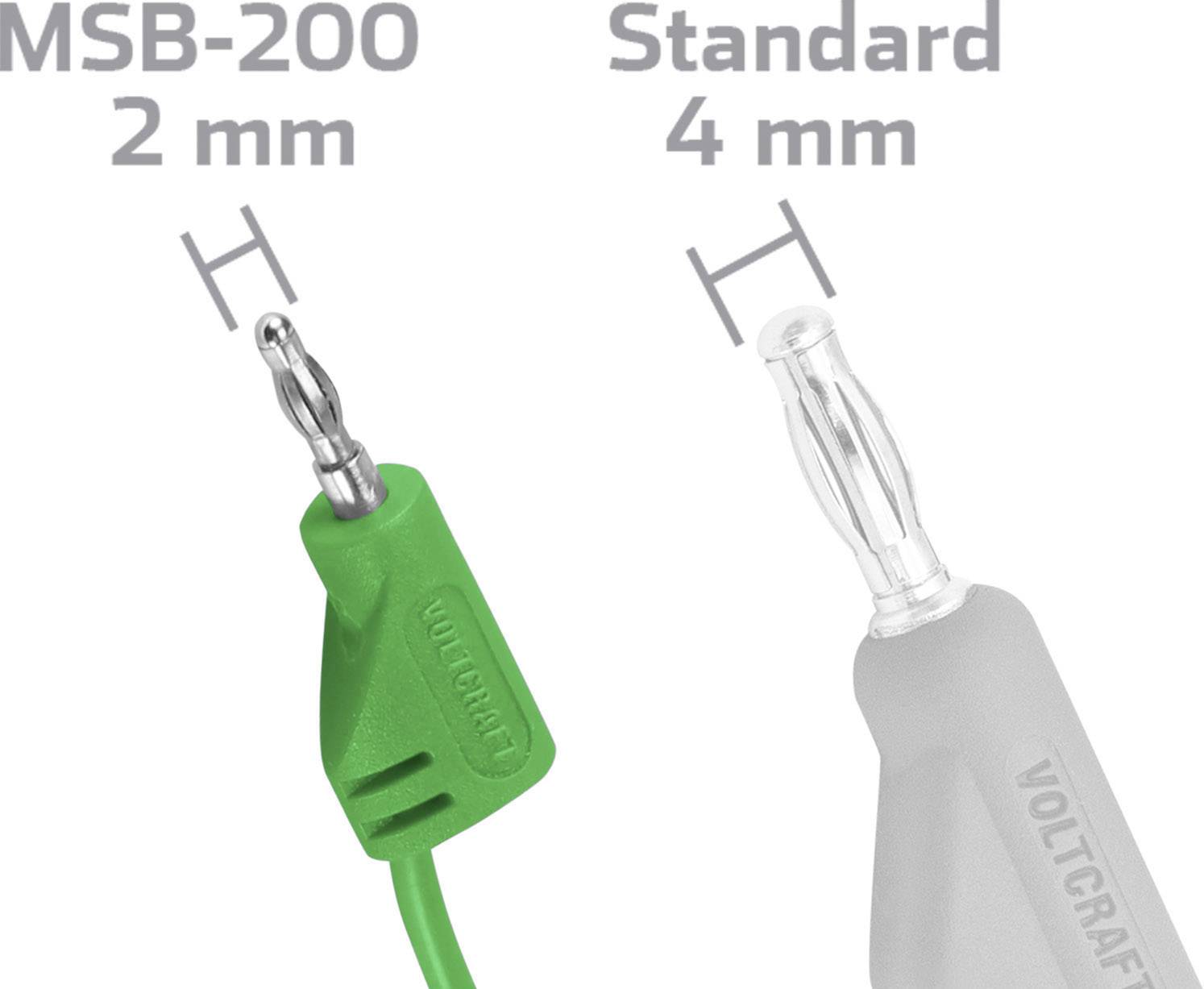 VOLTCRAFT MSB-200 Messleitung Lamellenstecker 2mm Lamellenstecker 2mm 0.60m Grün 1St.