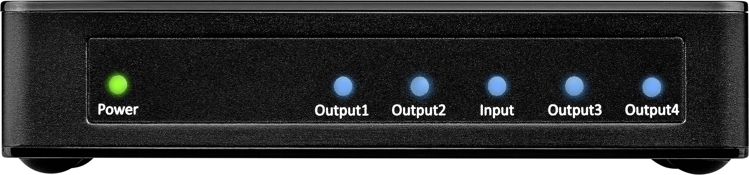 SpeaKa Professional HSP460-14 4 Port HDMI-Splitter Ultra HD-fähig 3840 x 2160 Pixel Schwarz