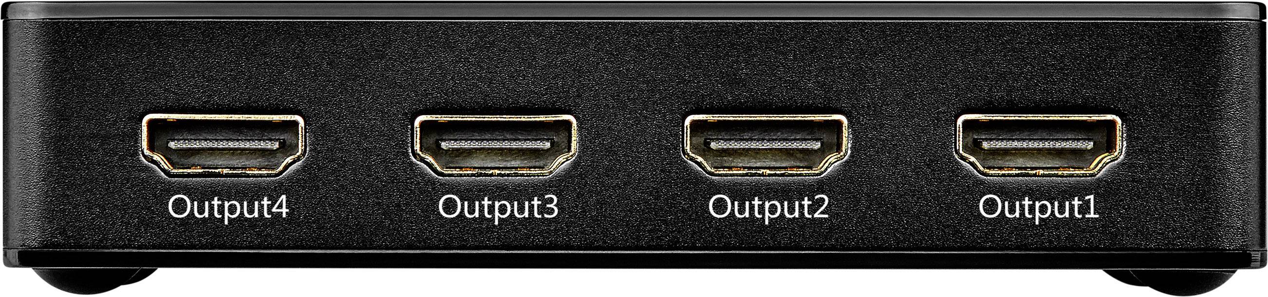 SpeaKa Professional HSP460-14 4 Port HDMI-Splitter Ultra HD-fähig 3840 x 2160 Pixel Schwarz