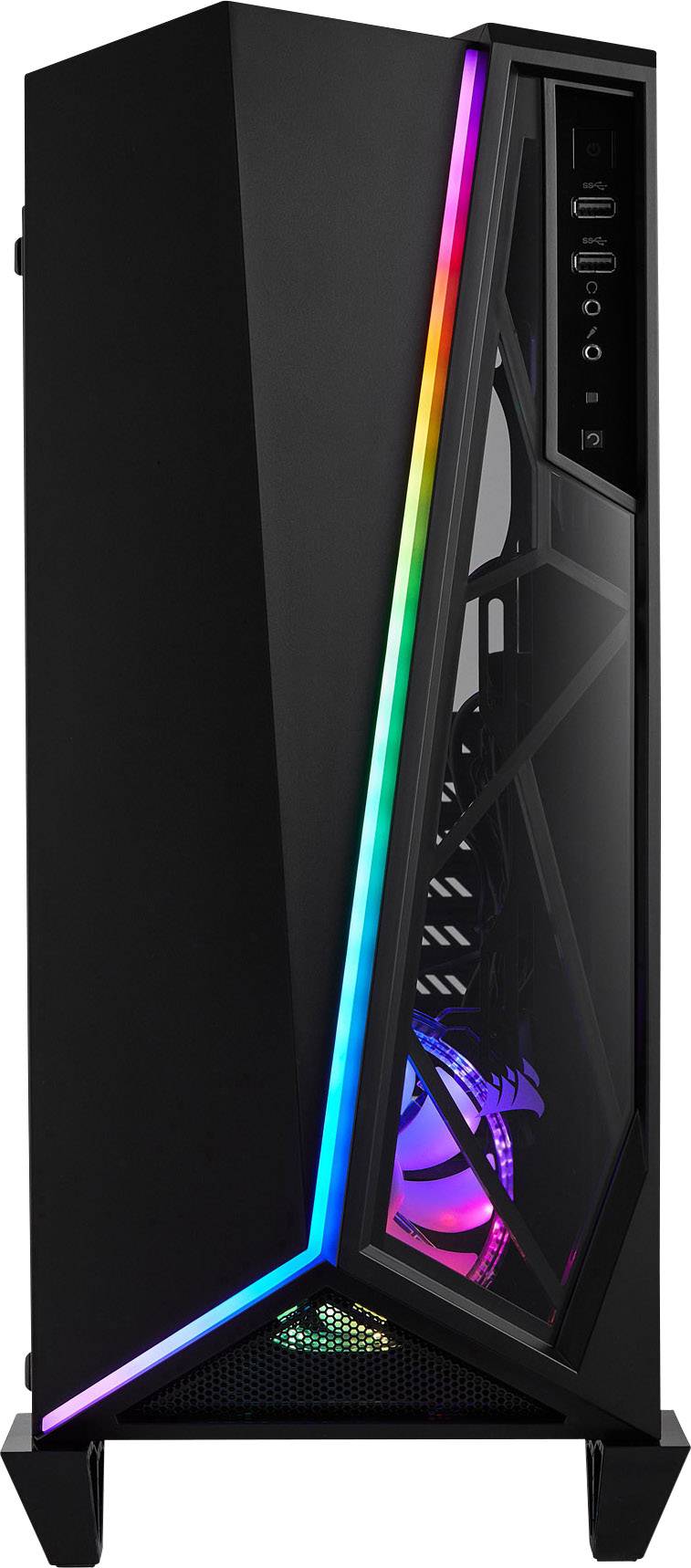 Corsair Spec Omega RGB Midi-Tower PC-Gehäuse Schwarz 2 Vorinstallierte LED Lüfter, Seitenfenster, Integrierte Beleuchtung, Staubfilter