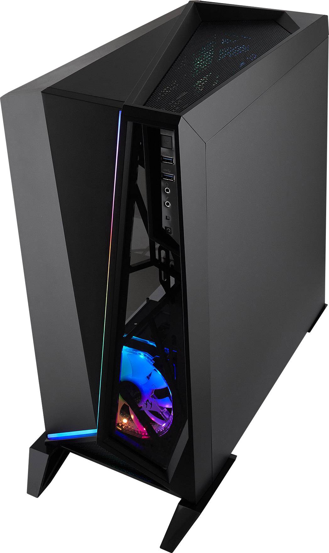 Corsair Spec Omega RGB Midi-Tower PC-Gehäuse Schwarz 2 Vorinstallierte LED Lüfter, Seitenfenster, Integrierte Beleuchtung, Staubfilter