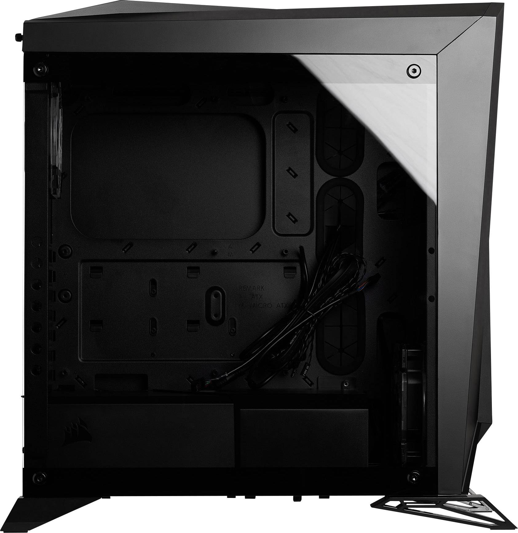 Corsair Spec Omega RGB Midi-Tower PC-Gehäuse Schwarz 2 Vorinstallierte LED Lüfter, Seitenfenster, Integrierte Beleuchtung, Staubfilter