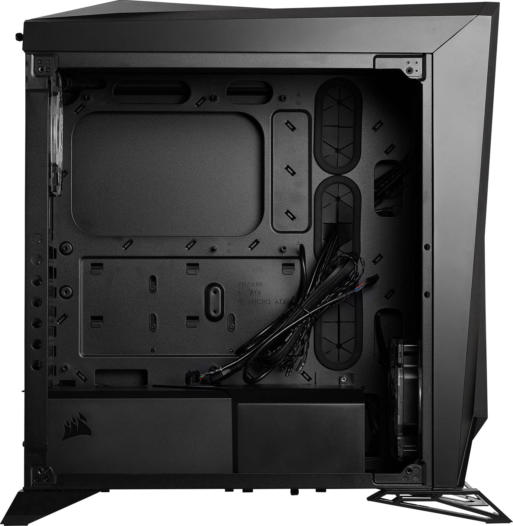Corsair Spec Omega RGB Midi-Tower PC-Gehäuse Schwarz 2 Vorinstallierte LED Lüfter, Seitenfenster, Integrierte Beleuchtung, Staubfilter