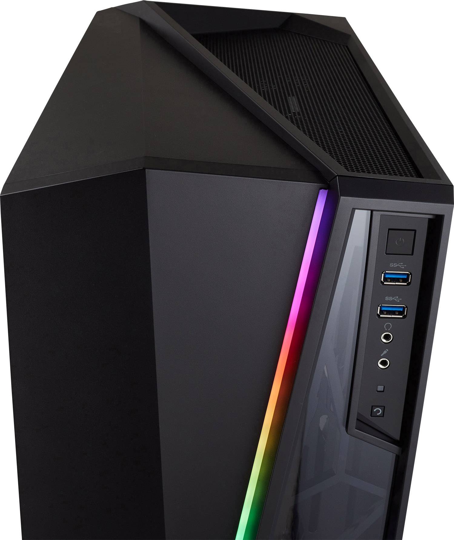 Corsair Spec Omega RGB Midi-Tower PC-Gehäuse Schwarz 2 Vorinstallierte LED Lüfter, Seitenfenster, Integrierte Beleuchtung, Staubfilter