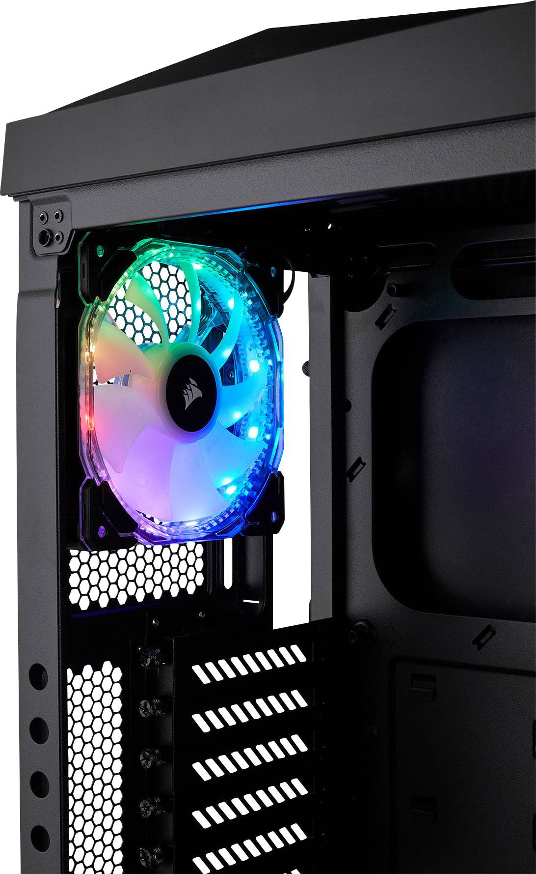 Corsair Spec Omega RGB Midi-Tower PC-Gehäuse Schwarz 2 Vorinstallierte LED Lüfter, Seitenfenster, Integrierte Beleuchtung, Staubfilter