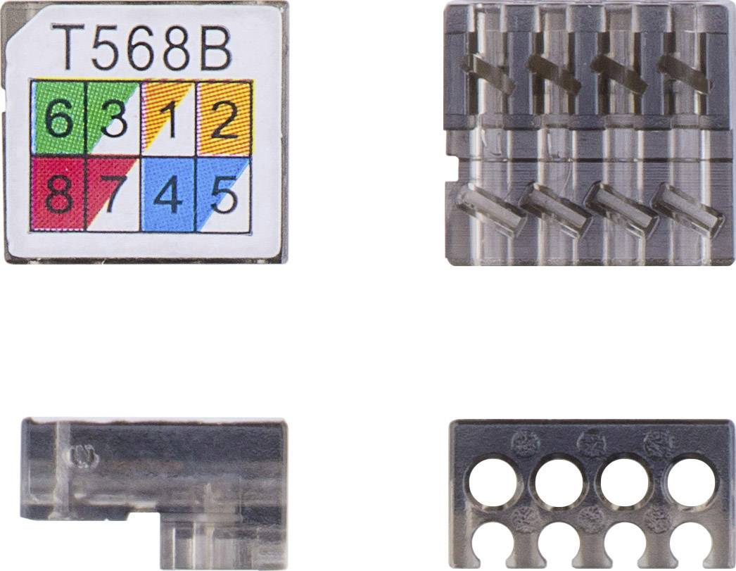 Goobay RJ45 Netzwerk Adapter CAT 6a [1x LSA - 1x LSA] Grau, Blau
