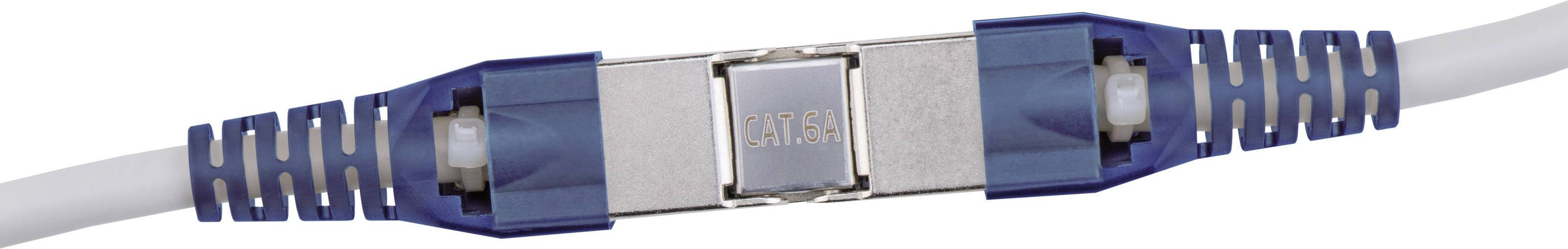 Goobay RJ45 Netzwerk Adapter CAT 6a [1x LSA - 1x LSA] Grau, Blau